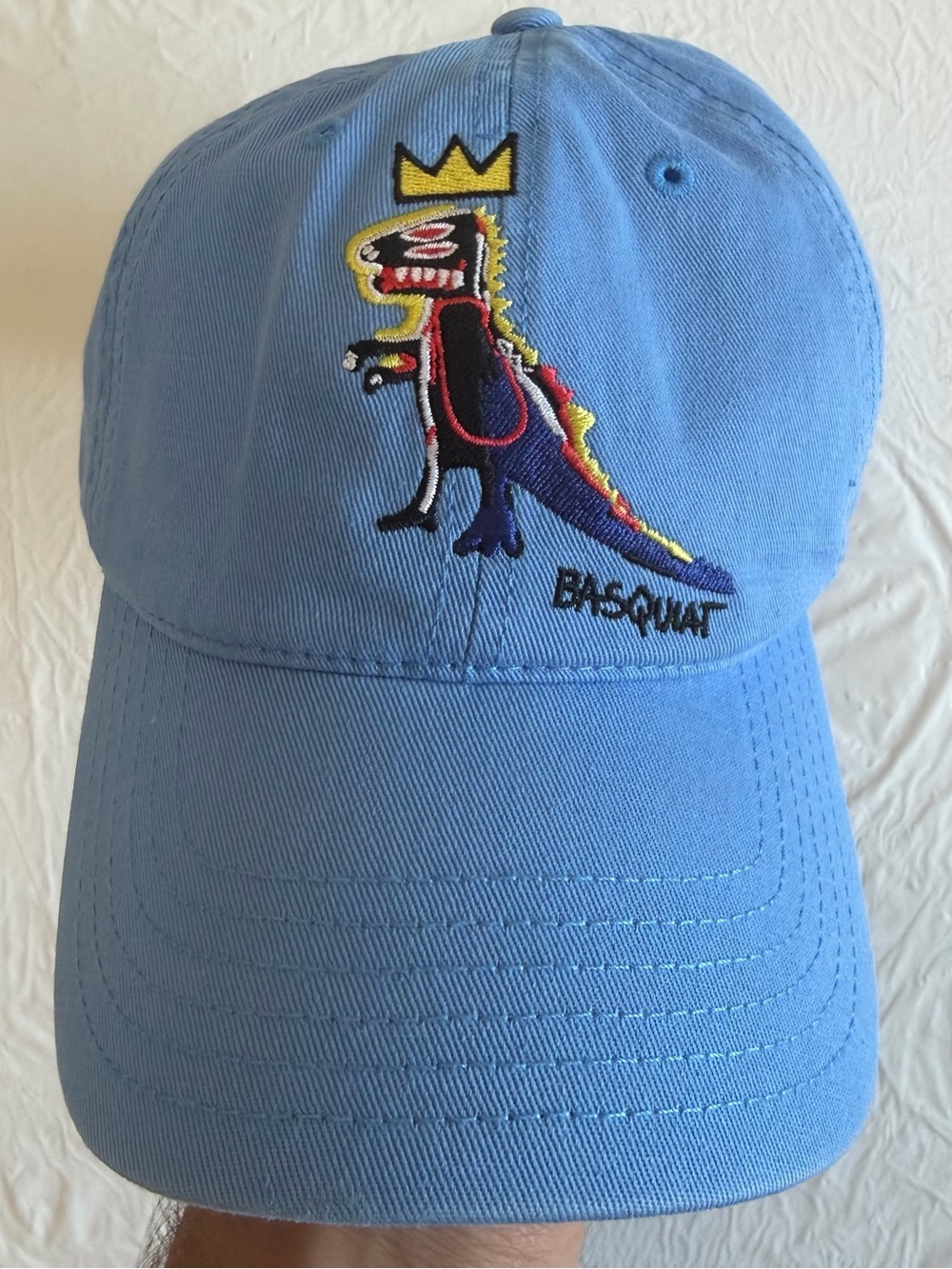 Jean-Michel Basquiat x MAD Engine Light Blue Dino Crown Embroidered Cap